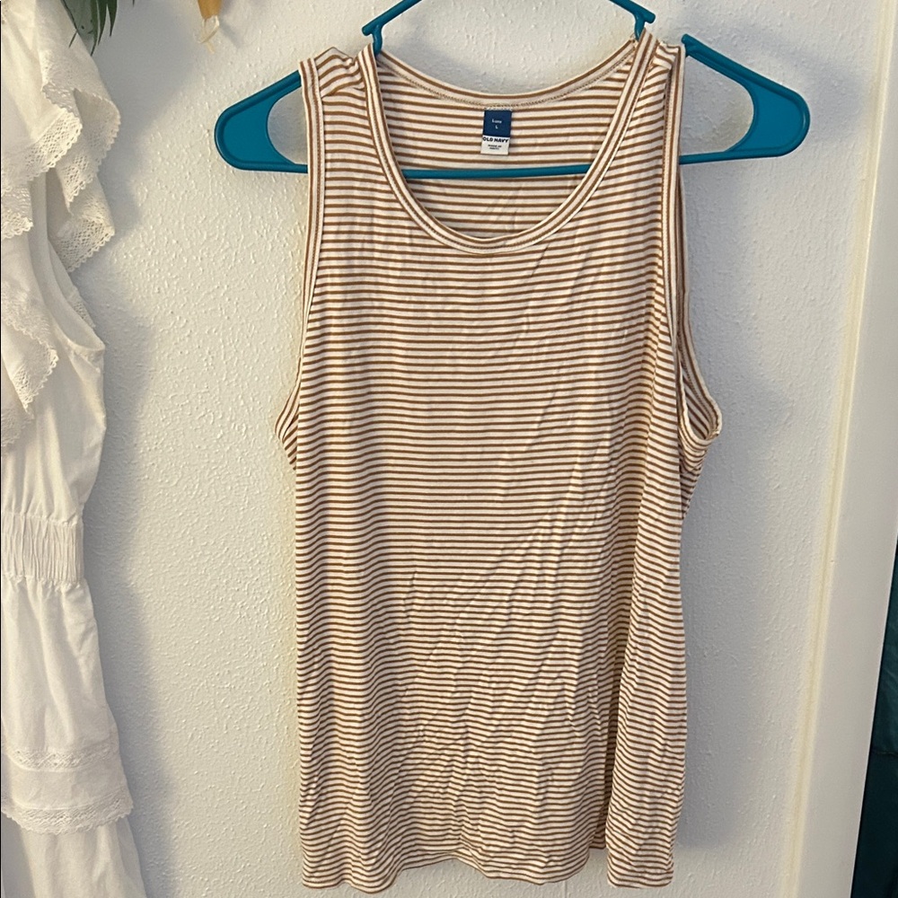 Old Navy LIGHT brown  Striped Tank Top